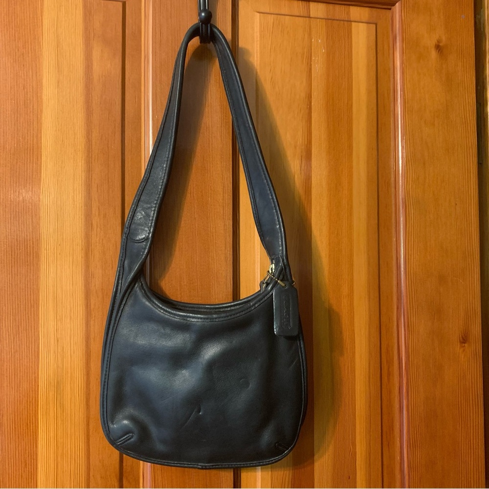 Vintage Bag Coach Ergo Mini Zip Black leather shoulder 9020